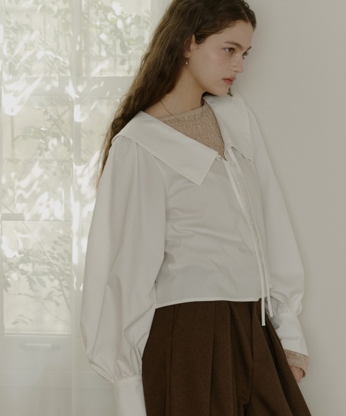 OLUN ブラウス シャツ big collar blouse/ビックカラーブラウス