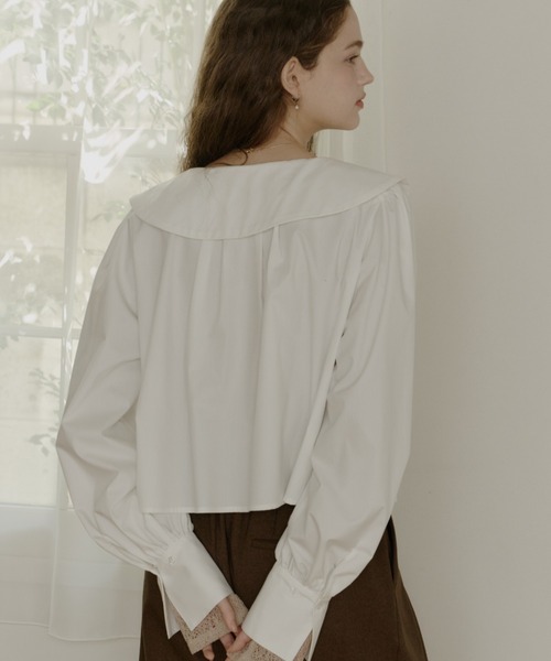 OLUN ブラウス シャツ big collar blouse/ビックカラーブラウス