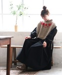 ベスト ジレ アネモネの咲くニットベスト レディースの詳細画像1