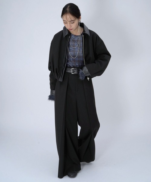 HARE（ハレ） ブルゾン アウター フェイクレザーキリカエデザイン