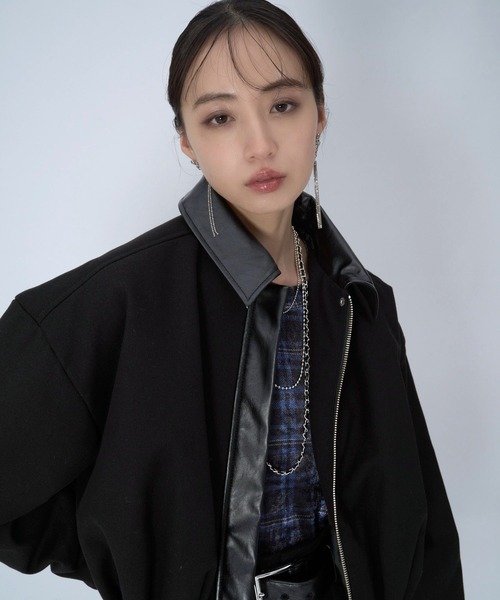 HARE（ハレ） ブルゾン アウター フェイクレザーキリカエデザイン