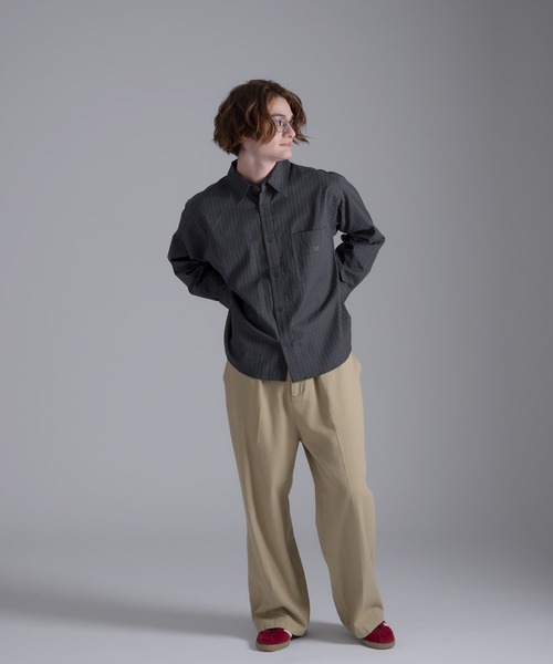 「MUHET」 長袖シャツ X-LARGE チャコールグレー レディース_画像4