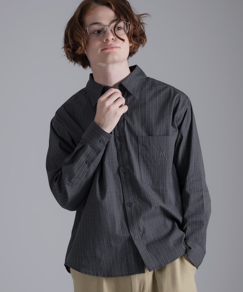 「MUHET」 長袖シャツ X-LARGE チャコールグレー レディース_画像7