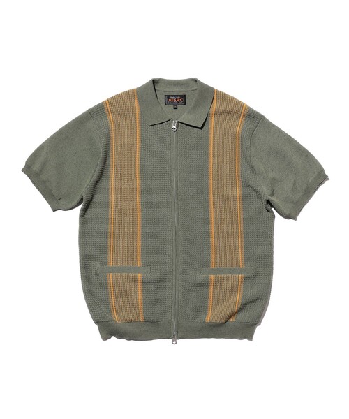 BEAMS+（ビームスプラス） ポロシャツ Zip Knit Polo Stripe メンズ
