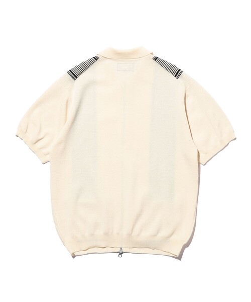 BEAMS+（ビームスプラス） ポロシャツ Zip Knit Polo Stripe メンズ