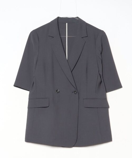 ゆきん様　ベイジ　VILLAZ シングルジャケット 4 ダークグレー エコレザー green label relaxing（グリーンレーベルリラクシング） ジャケット