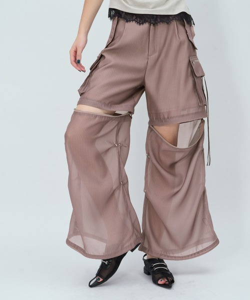 HARE（ハレ） ワイドパンツ パンツ 2WAYZIPカーゴパンツ(HARE