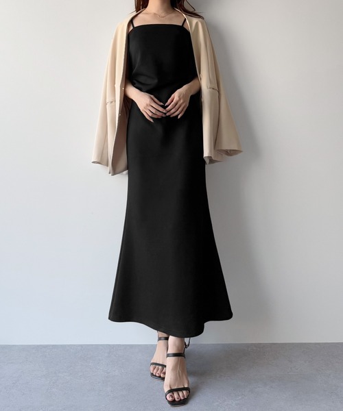 「mipiarl」 キャミソールワンピース MEDIUM ブラック レディース_画像3