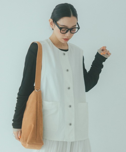 studio CLIP（スタディオクリップ） ベスト ジレ ノーカラーデニム