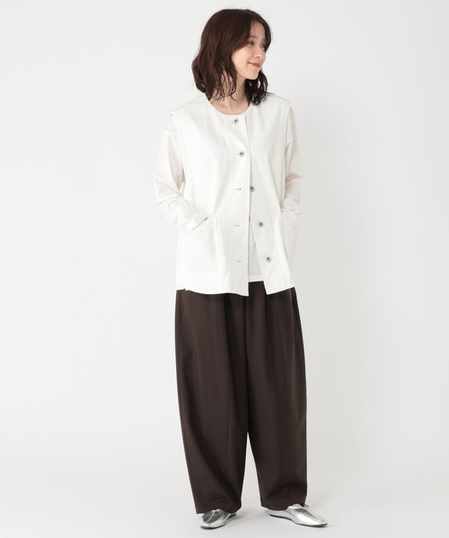 studio CLIP（スタディオクリップ） ベスト ジレ ノーカラーデニム