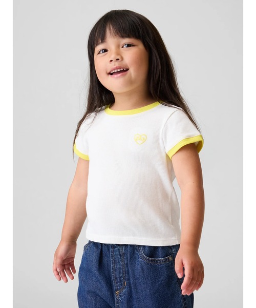 GAP（ギャップ） tシャツ babyGap GAPロゴ リブ リンガーTシャツ 