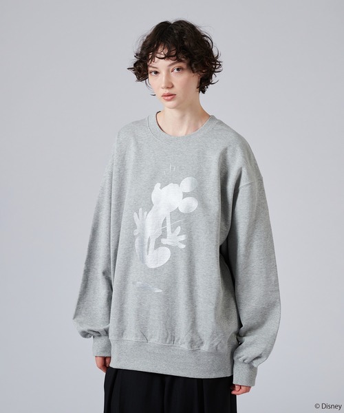 「ONCILY」 スウェットカットソー「Disneyコラボ」 LARGE シルバー メンズ_画像3