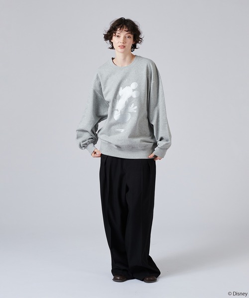 「ONCILY」 スウェットカットソー「Disneyコラボ」 LARGE シルバー メンズ_画像9
