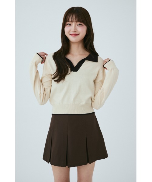 「MIEL CRISHUNANT」 長袖ニット FREE ネイビー レディース_画像3