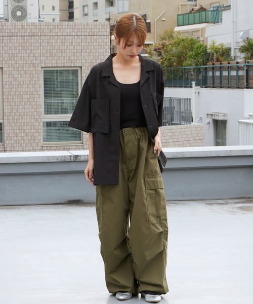 WILD THINGS（ワイルドシングス） シャツ 半袖 OPEN COLLAR POCKET