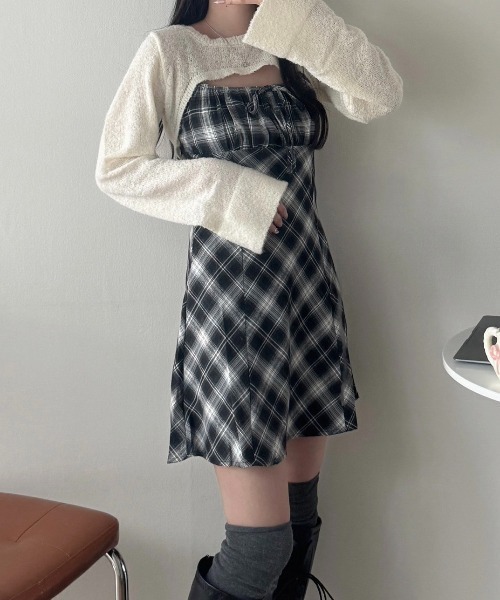 「nemne store」 コンビワンピース フリー ホワイト レディース_画像5