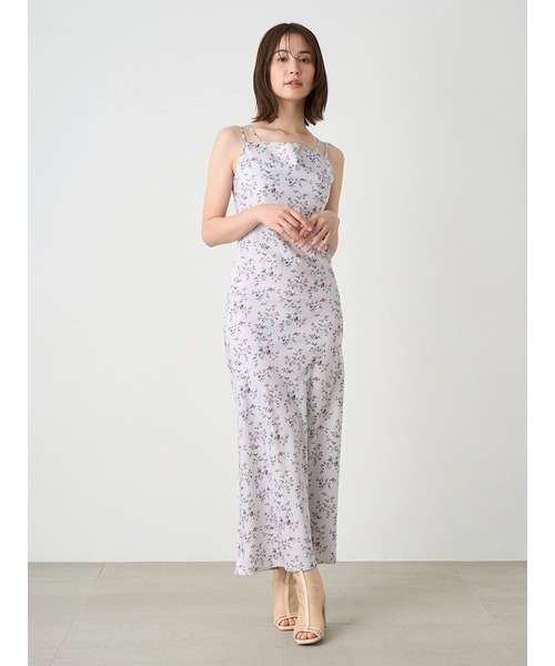 SNIDEL size0新品未使用 花柄 ワンピース　インナーキャミ付属 SNIDEL（スナイデル） キャミソールワンピース 0 グレー レディース