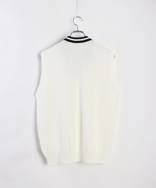 「WESTSEA」 ノースリーブニット S ライトベージュ メンズ_画像3