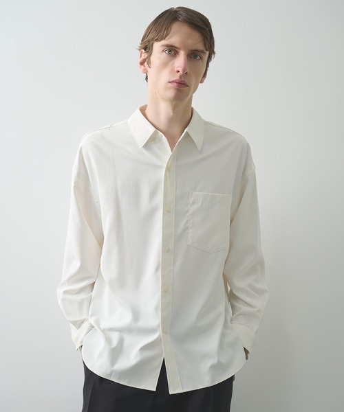 25SS AP STUDIO SYSTEM システム オーバーサイズシャツ 白 STUDIOUS（ステュディオス） シャツ 「STUDIOUS」Clear broad Shirts