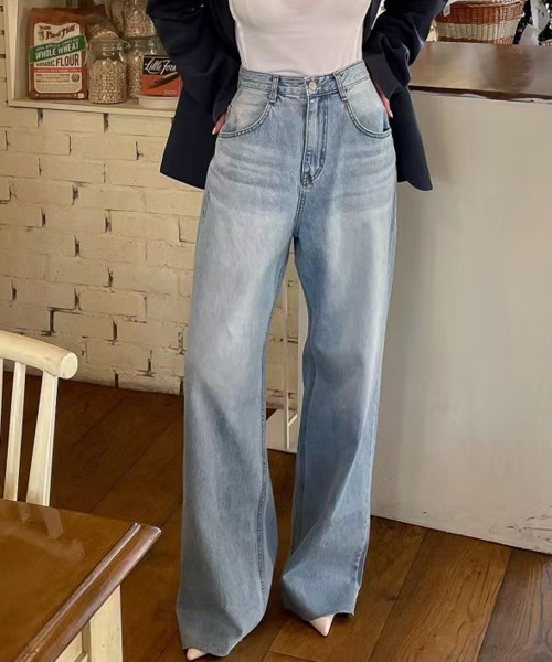 「by muni:r」 デニムパンツ SMALL ブルー レディース_画像2