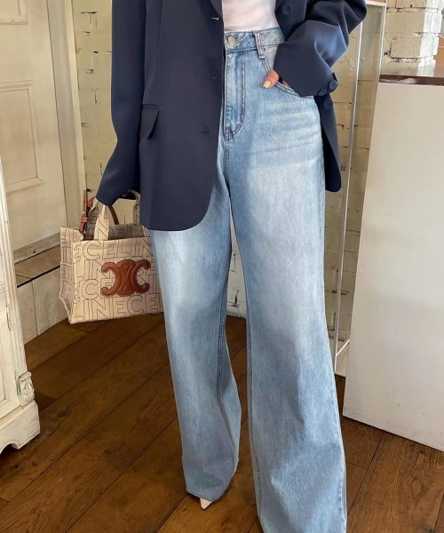 「by muni:r」 デニムパンツ SMALL ブルー レディース_画像3