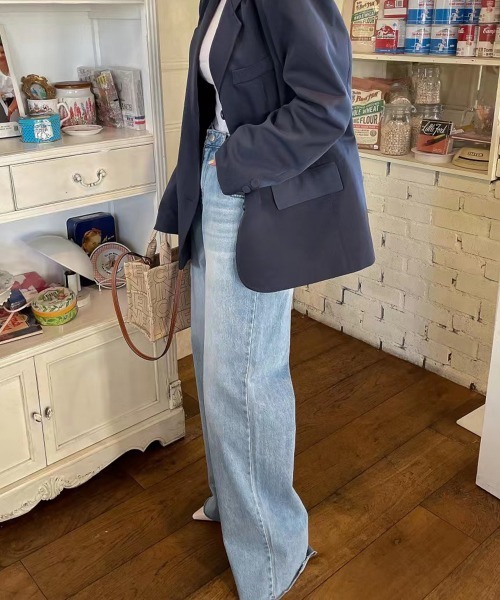 「by muni:r」 デニムパンツ SMALL ブルー レディース_画像4