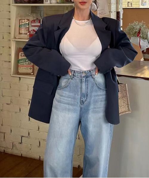 「by muni:r」 デニムパンツ SMALL ブルー レディース_画像5