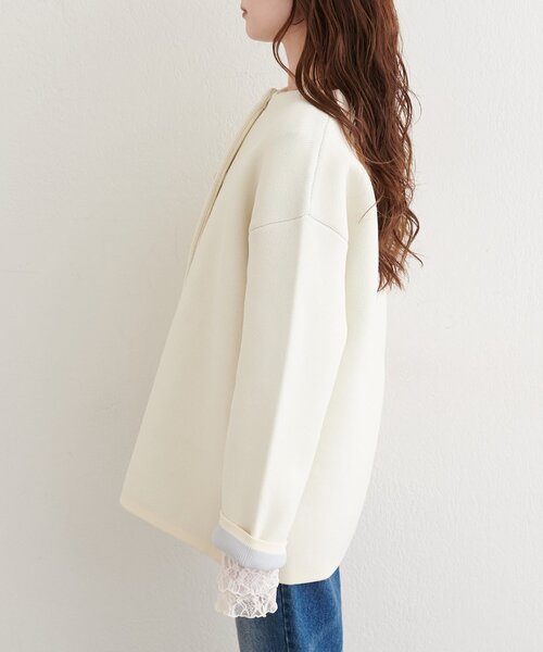 「natural couture」 ニットカーディガン FREE チャコールグレー レディース_画像7
