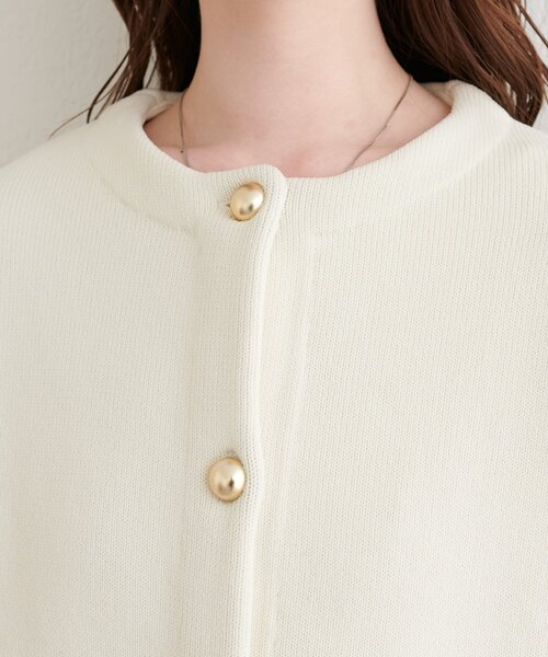 「natural couture」 ニットカーディガン FREE チャコールグレー レディース_画像9