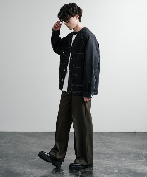 「KRIFF MAYER」 デニムジャケット M ダークブルー メンズの画像