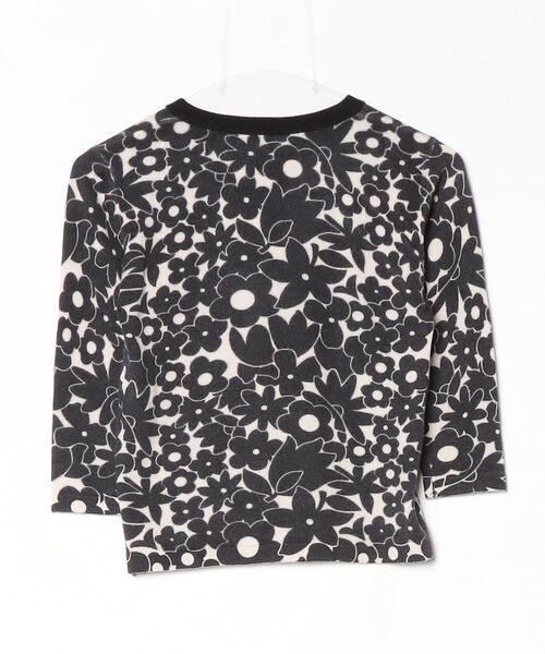 「MARY QUANT」 花柄7分袖ニットカーディガン M グレー レディース_画像2