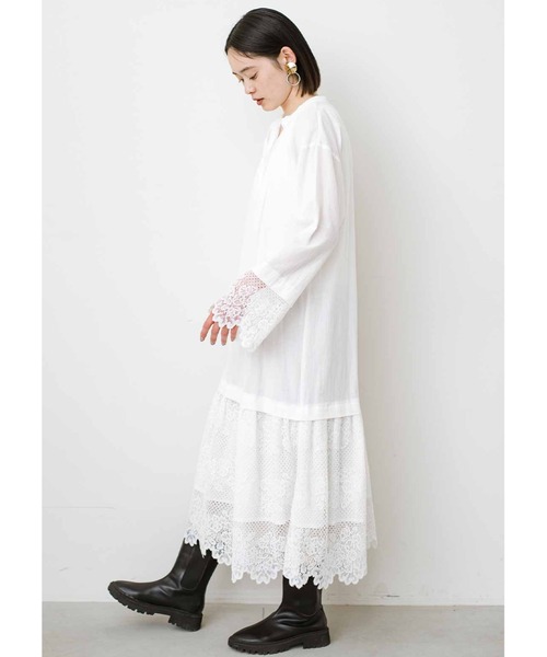 「MEDE19F」 長袖ワンピース MEDIUM ホワイト レディース