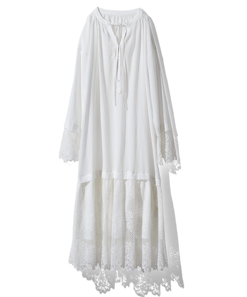 「MEDE19F」 長袖ワンピース MEDIUM ホワイト レディース