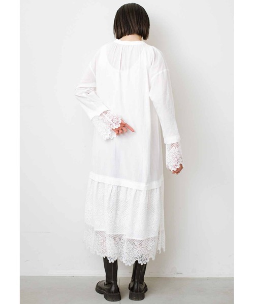 「MEDE19F」 長袖ワンピース MEDIUM ホワイト レディース