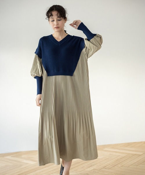 「OSMOSIS」 「loaf」長袖ワンピース ONE SIZE ブラック レディースの画像