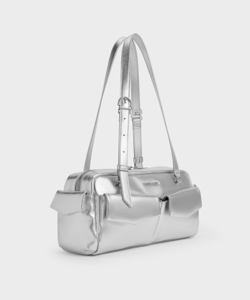 「CHARLES & KEITH」 ショルダーバッグ M バーガンディー レディース