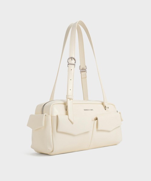 「CHARLES & KEITH」 ショルダーバッグ M バーガンディー レディース