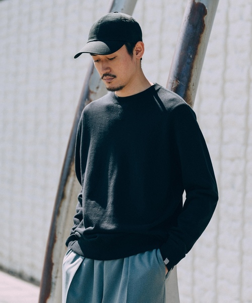 「LOOPWHEELER」 スウェットカットソー LARGE ブラック メンズの画像