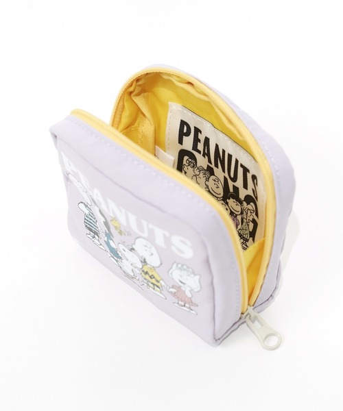 PEANUTS ポーチ 09”「PEANUTS」ナイロン プリント スクエア ポーチ