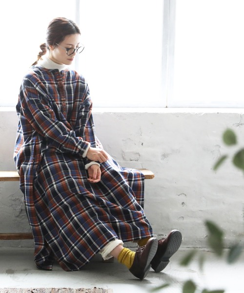 「soulberry」 長袖ワンピース M ネイビー レディースの画像