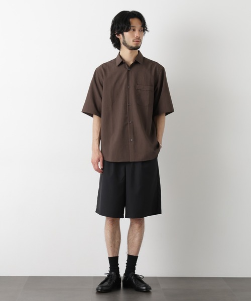 シャツ セオアルファ レギュラーカラーシャツ 半袖 メンズの画像