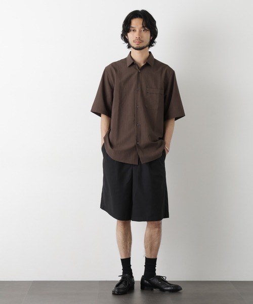 シャツ セオアルファ レギュラーカラーシャツ 半袖 メンズの画像