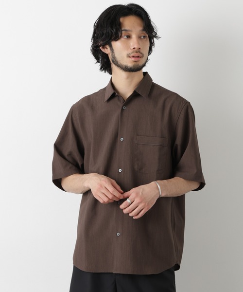 シャツ セオアルファ レギュラーカラーシャツ 半袖 メンズの画像