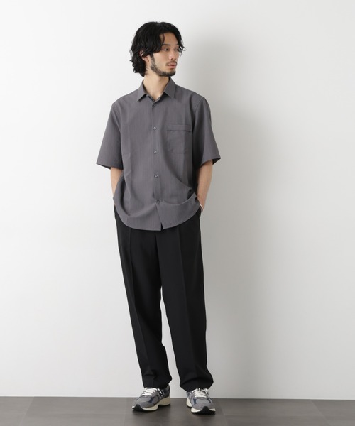 シャツ セオアルファ レギュラーカラーシャツ 半袖 メンズの画像