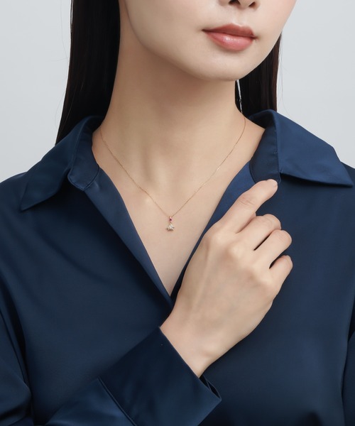 ネックレス 「星の王子さま」コレクションK10YG ダイヤモンド・ルビー ネックレス レディースの画像