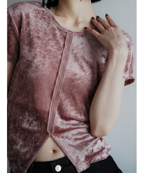 tシャツ 半袖 「JAPAN MADE」slit mesh velour tops レディース | Katrin TOKYO | 02