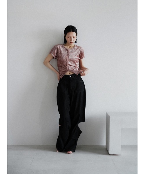 tシャツ 半袖 「JAPAN MADE」slit mesh velour tops レディース | Katrin TOKYO | 15