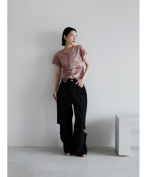 tシャツ 半袖 「JAPAN MADE」slit mesh velour tops レディース | Katrin TOKYO | 18