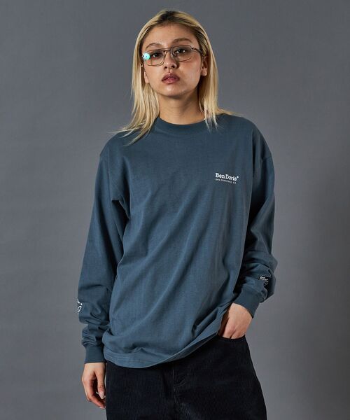 「BEN DAVIS/WHITE LABEL」 長袖Tシャツ LARGE グレー系その他 メンズ_画像2