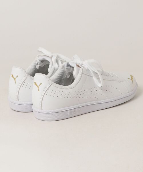 「PUMA」 ローカットスニーカー 24.5cm ホワイト×ゴールド メンズ_画像2